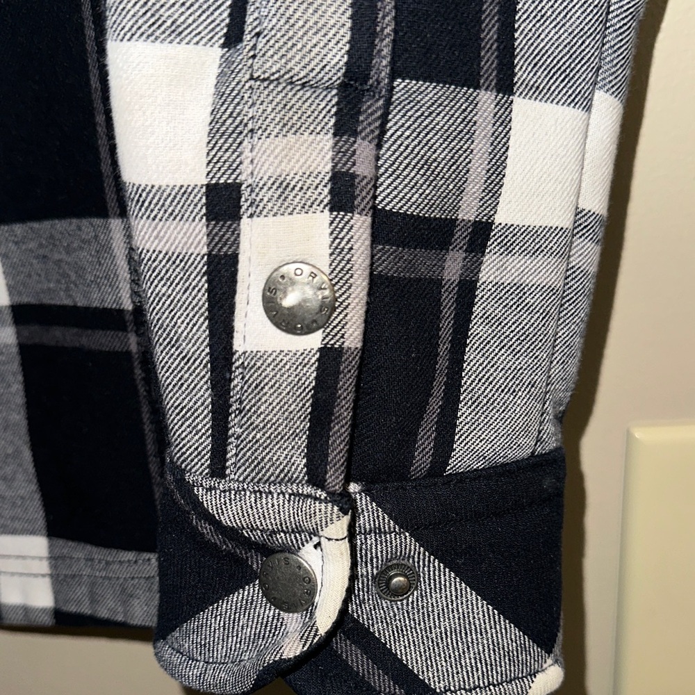 Orvis Black & White Plaid Snap-Front Shirt Jacket - Picture 4 of 6